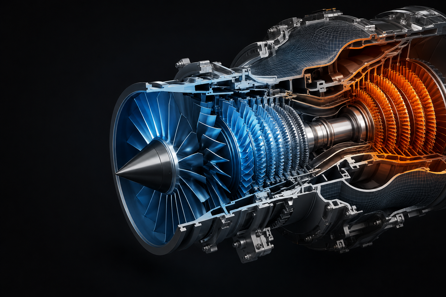 Illustrative turbine cutaway
